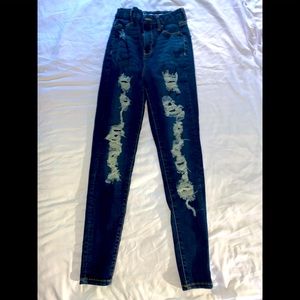 NOBO Super High Rise Distressed Jeans Sz 1